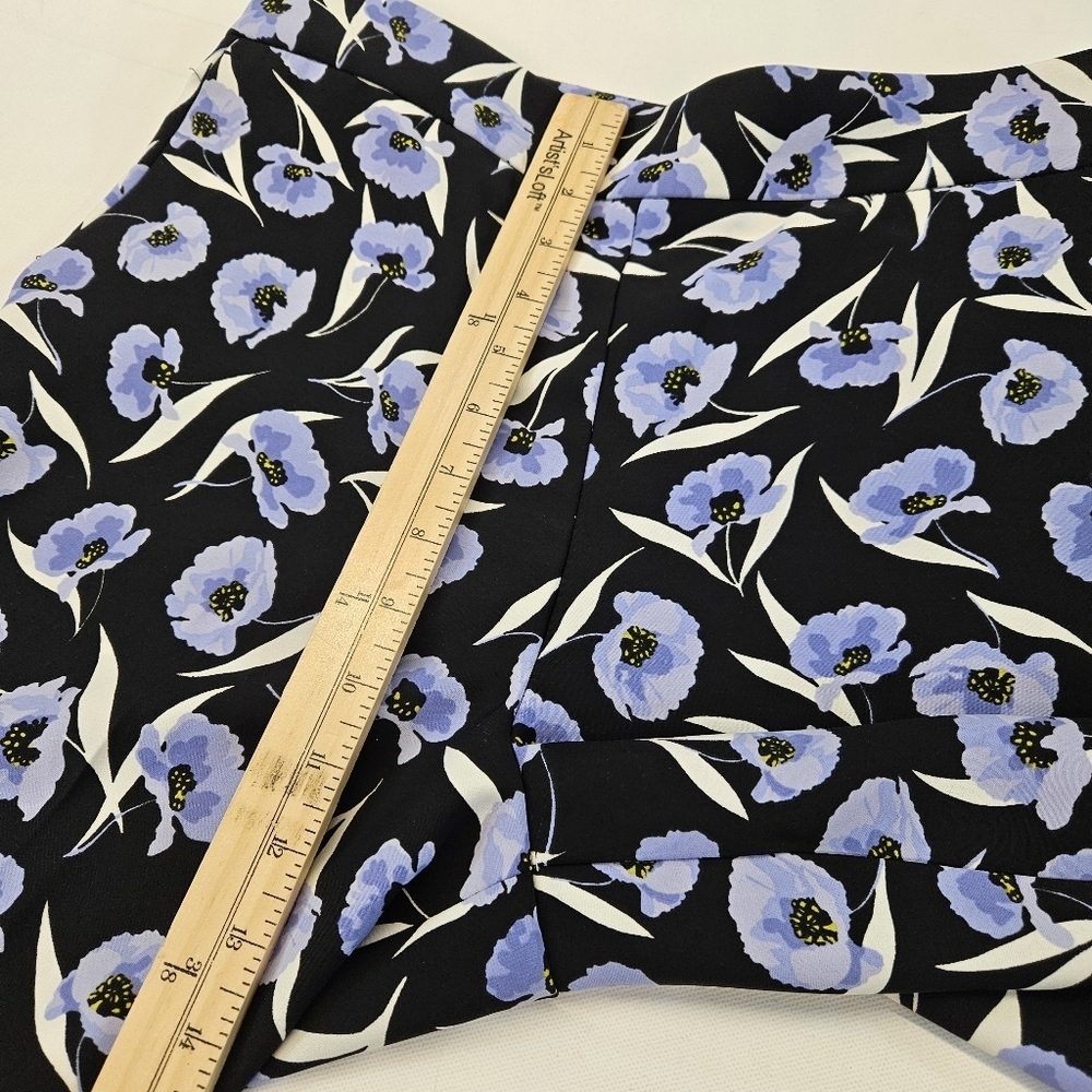 Ann Taylor Wide Leg Pants Size 8 Petite Floral Blue Orange NWT - Picture 5 of 9
